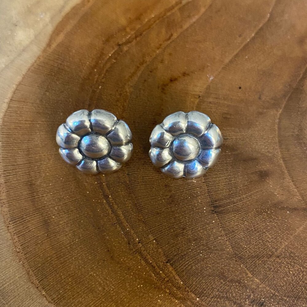 RETIRED James Avery Flower Ear Post Earrings, Sterling Silver
